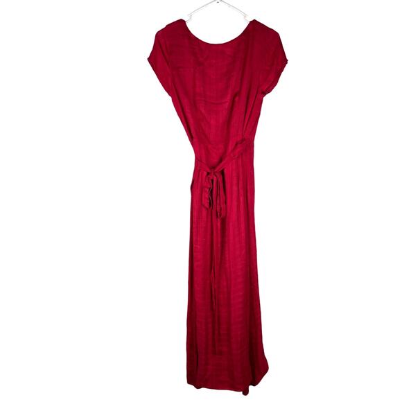 L*Space Goa Dress Red Pink XS Maxi Wrap Swim Coverup Resort Beachy Gauzy Coastal - Picture 6 of 12